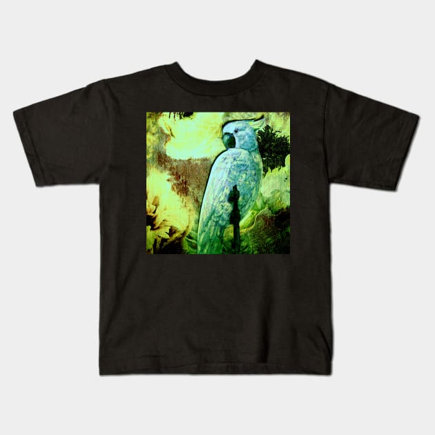 COCKATOO DECO POSTER TROPICAL ART PRINT PALM FLORAL DESIGN Kids T-Shirt by jacquline8689